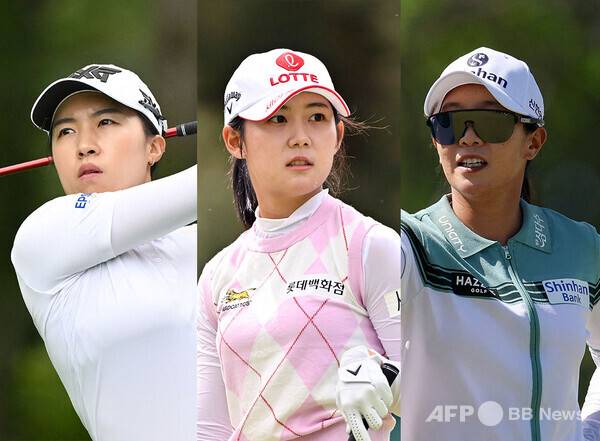 넬리 코다(미국), 주수빈 등과 함께 2026년 미국여자프로골프(LPGA) 투어 리비에라 마야 오픈에 출전한 강민지, 황유민, 임진희 프로. 사진제공=ⓒAFPBBNews = News1 (사진을 무단으로 사용하지 마십시오.)