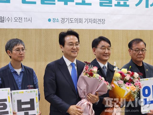 ▲지난달 22일 진보진영 경기도교육감 단일후보로 선출된 안민석 예비후보. ⓒ프레시안(전승표)