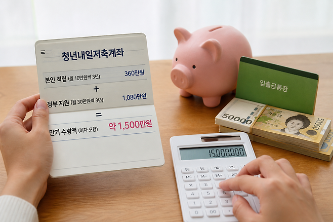 10만원을 저축하면 국가가 30만원을 매달 얹어주는 청년내일저축계좌 신청 접수가 4일부터 시작된다.&nbsp;[사진 | 챗GPT 생성 이미지]