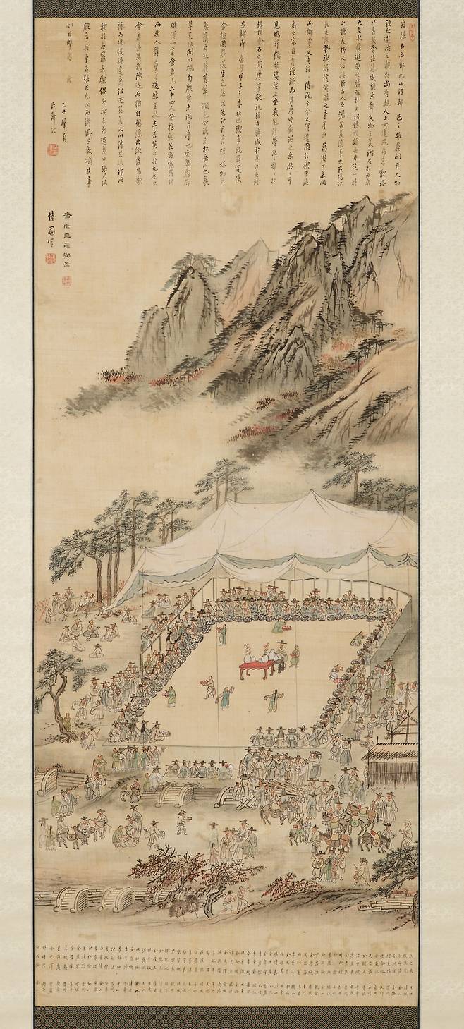 김홍도, '기로세련계도'(1804년). 비단에 먹과 엷은 색, 개인 소장. /국립중앙박물관