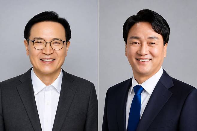 왼쪽부터 임태희·안민석 경기도교육감 후보. 뉴스1
