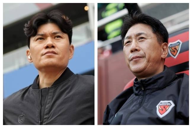 ▲ 강원FC 정경호 감독(왼쪽)과 포항스틸러스 박태하 감독. 한국프로축구연맹 제공