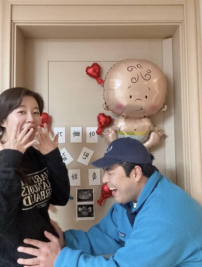 임신 소식을 전한 김승혜, 김해준 부부. 김승혜 사회관계망서비스(SNS)