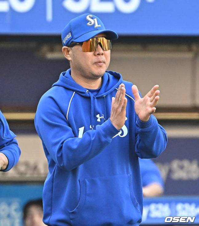 5일 키움전을 마치고 기뻐하는 박진만 감독.