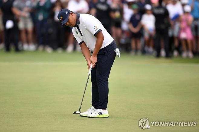 김시우의 캐딜락 챔피언십 경기 모습 [게티이미지/AFP=연합뉴스. 자료 사진]