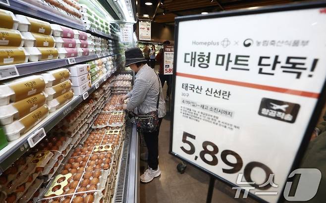 대형마트에서 태국산 신선란 판매 모습 / 사진=뉴스1