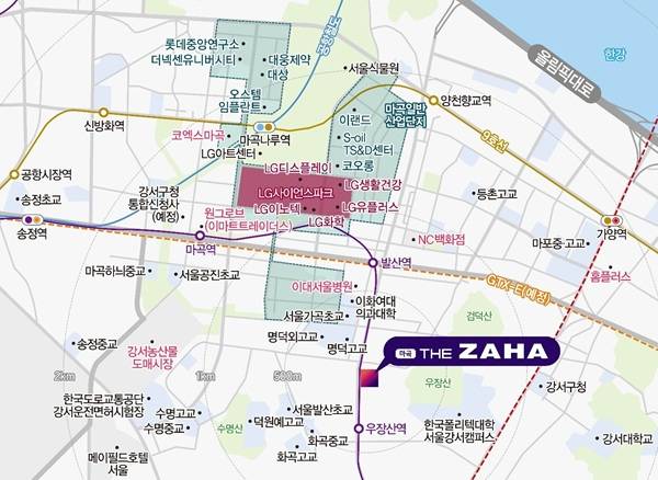 <사진: ‘마곡 더 자하’ 오피스텔의 입지환경>
