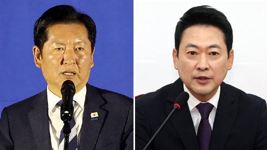정청래 더불어민주당 대표(왼쪽)와 장동혁 국민의힘 대표. 뉴스1