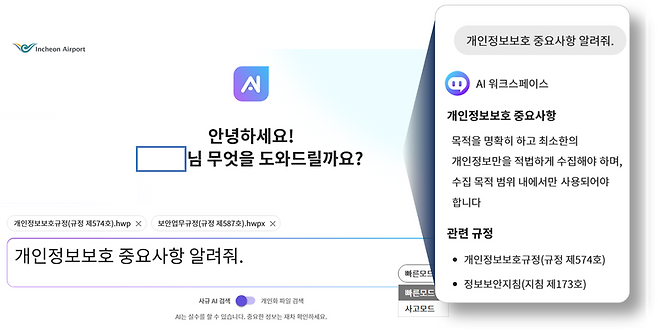 인천공항공사, AI 기반 신규 업무 시스템. 인천공항공사 제공