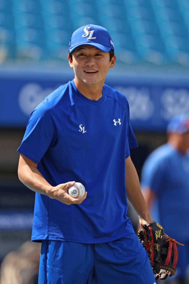 7일 대구 삼성라이온즈파크에서 진행되는 삼성 라이온즈의 훈련에 합류한 박계범. 삼성 제공