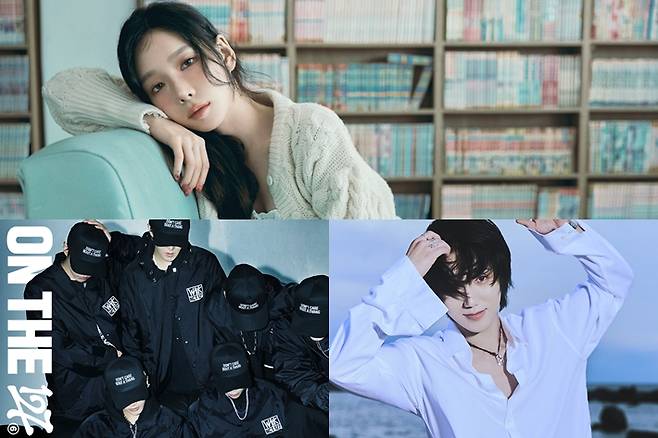 왼쪽부터 시계 방향으로 소녀시대 태연, 슈퍼주니어 예성, NCT 127. SM엔터테인먼트 제공