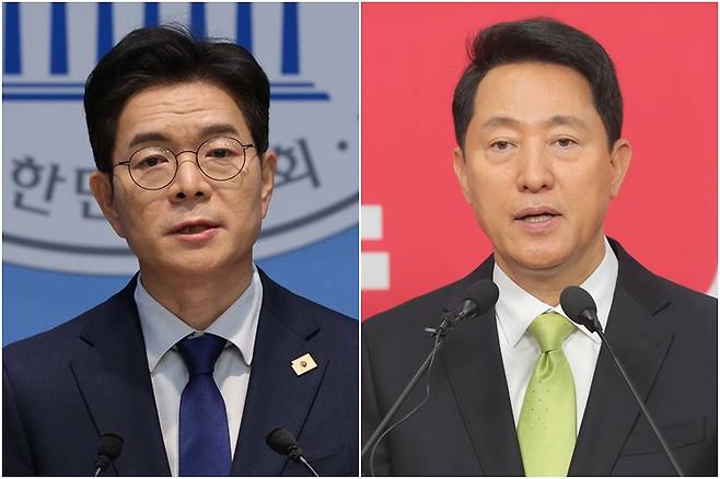 정원오 더불어민주당 서울시장 후보(왼쪽)와 오세훈 국민의힘 서울시장 후보&nbsp;ⓒ연합뉴스