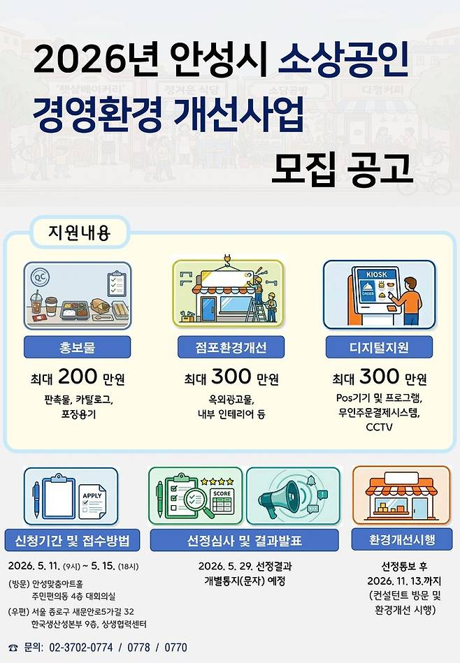 '2026년 안성시 소상공인 경영환경 개선사업' 포스터. 사진=안성시청