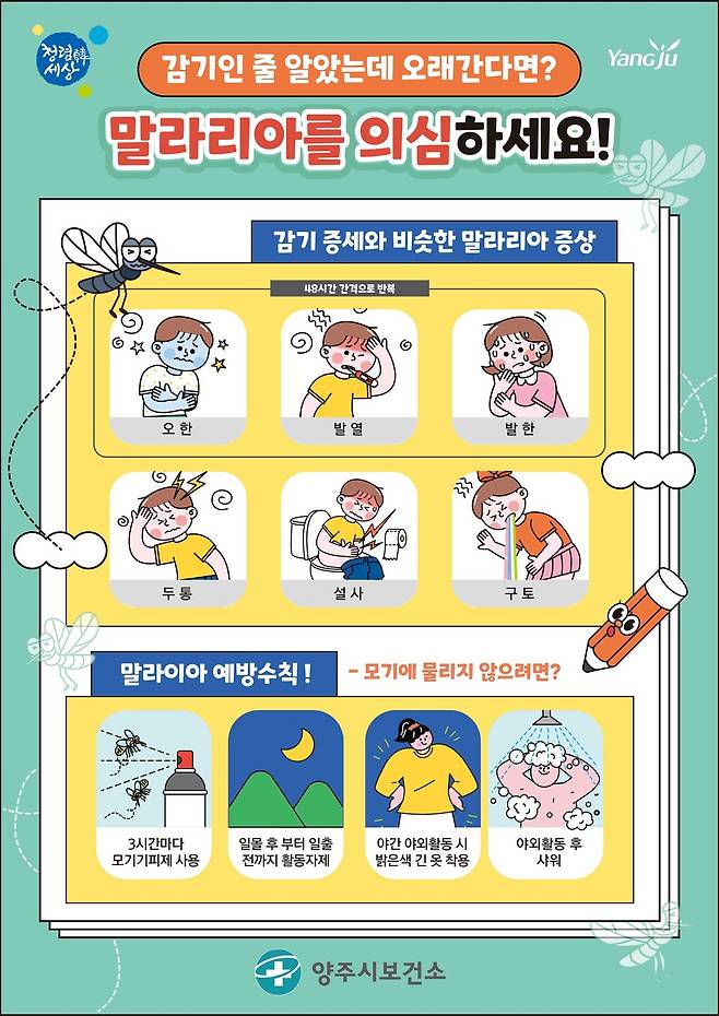 &nbsp;말라리아 예방&nbsp; 안내 포스터&nbsp;ⓒ 양주시 제공