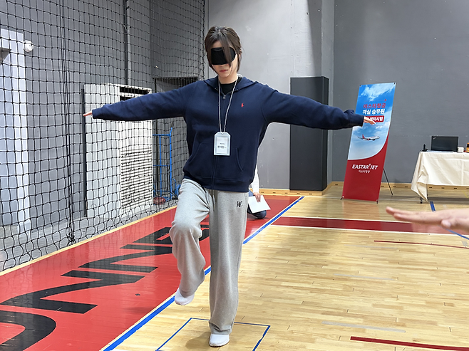 평형성 테스트를 진행중인 모습. [안서진 기자]