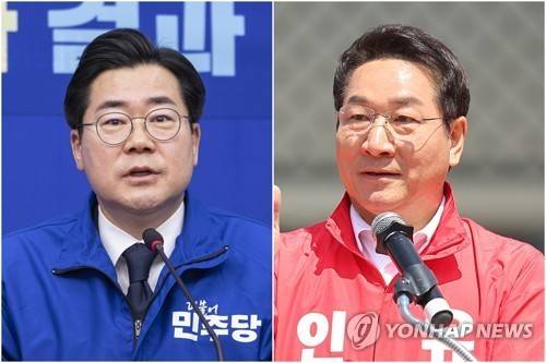 인천시장 후보로 출마한 박찬대·유정복 [촬영 황광모·임순석]