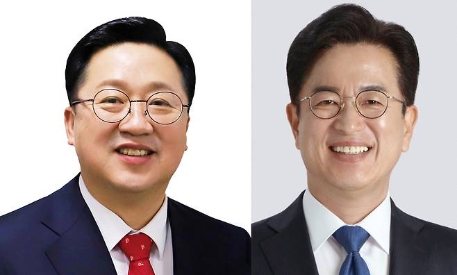 이장우 국민의힘 대전시장 후보(왼쪽)와 허태정 민주당 대전시장 후보. 후보 제공