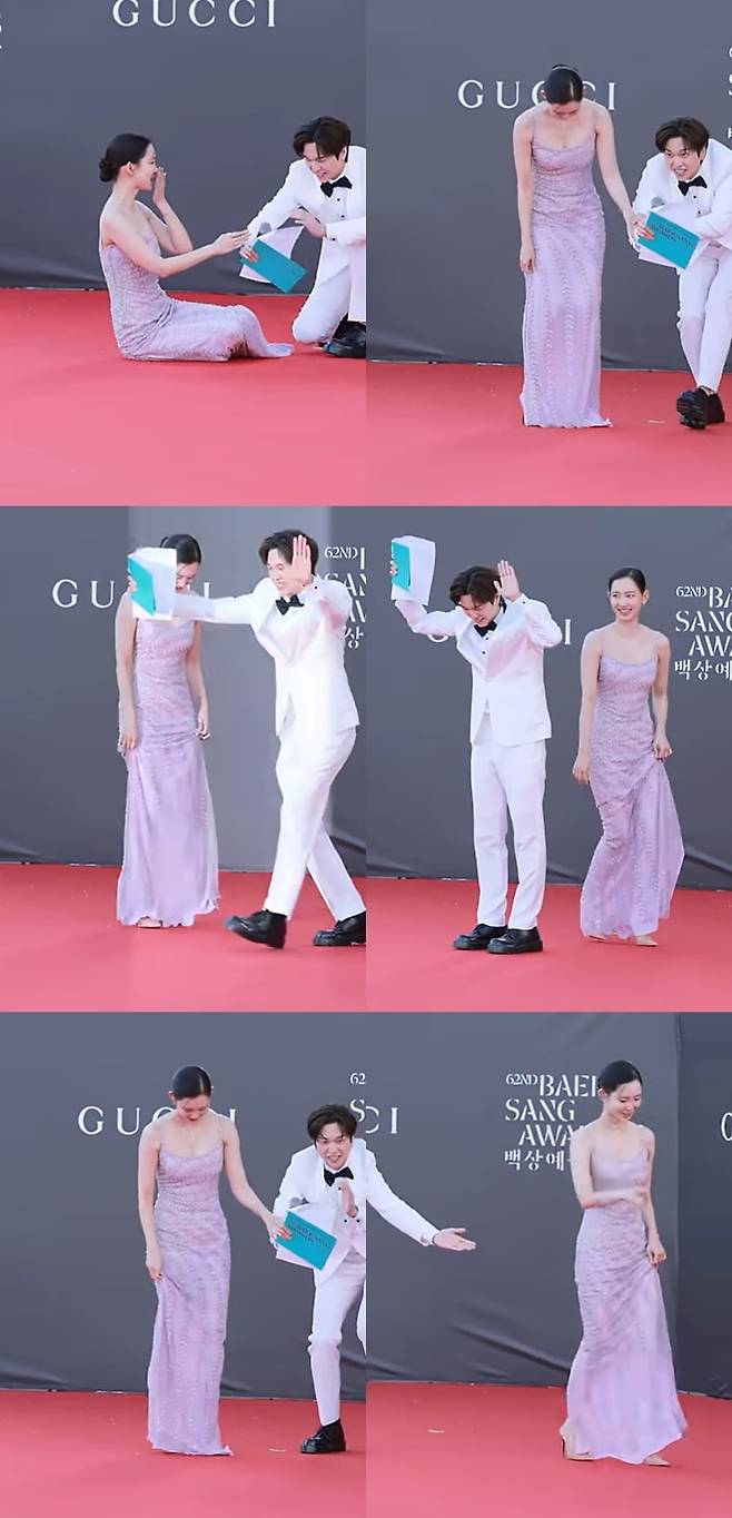 유재필이 예상치 못한 돌발 상황 속 매너와 센스를 발휘하며 또 한 번 존재감을 입증했다./사진=SNS 갈무리