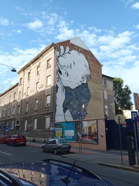 Street mural on a building in Zagreb, Croatia [JOEL DOWN]