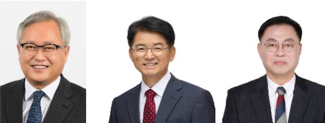사진 왼쪽부터 더불어민주당 김정중 후보, 국민의힘 김호열 후보, 무소속 고제철 후보. 중앙선거관리위원회 제공