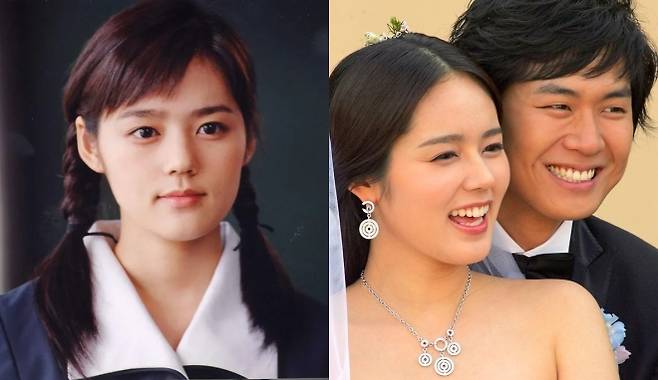 영화 ‘말죽거리 잔혹사’(왼쪽)와 한가인·연정훈의 결혼식 사진. 사진=영화 스틸컷, 연합뉴스