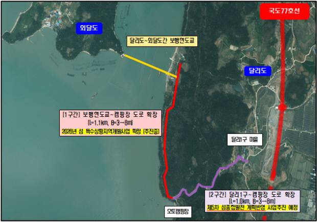 달리도와 외달도를 중심으로 한 해상교통 인프라 확충 사업 개념도. <목포시 제공>