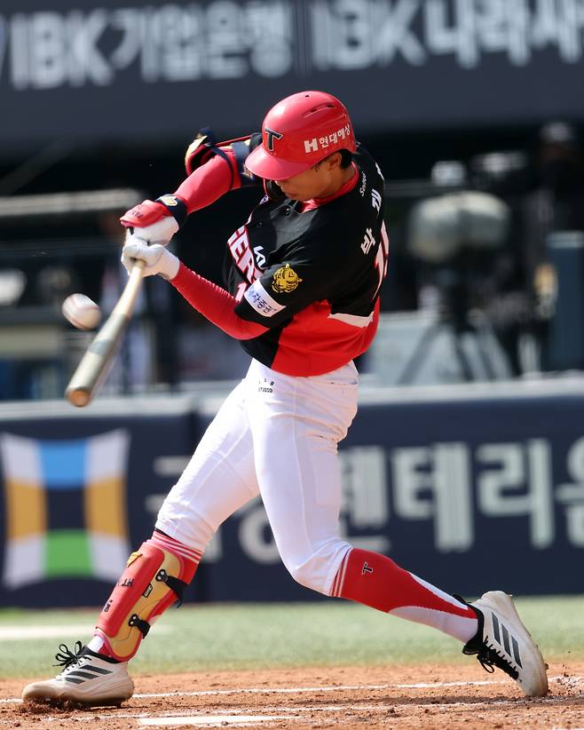 12일 기준으로 5월 월간 타율이 리그 5위인 박재현. KIA 제공
