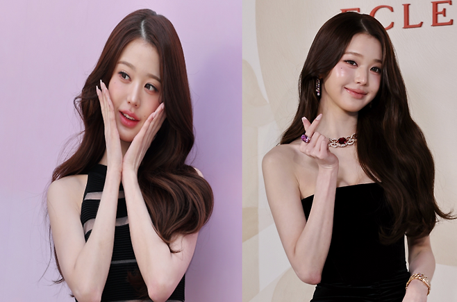 Ive's Jang Wonyoung poses at a pop up store event hosted by Dyson Korea in Seongsu-dong, Seoul, on April 23. (Yonhap)