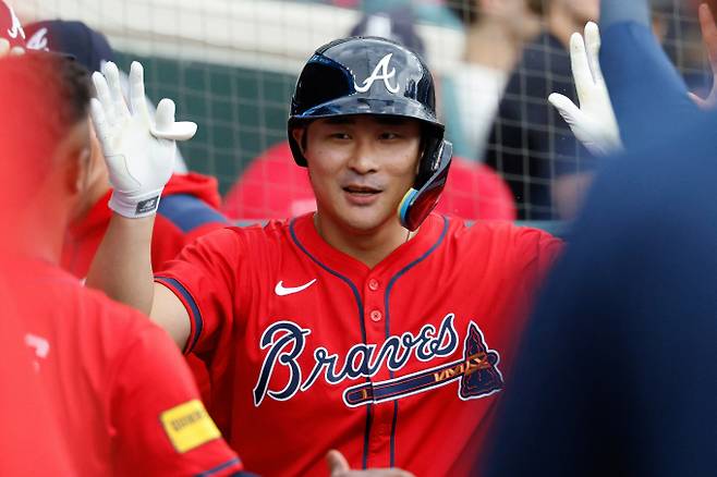 김하성(애틀랜타 브레이브스)이 메이저리그(MLB) 경기에 복귀한다. 사진은 지난해 9월21일 미국 미시간주 디트로이트 코메리카 파크에서 열린 애틀랜타와 디트로이트 타이거스의 경기에서 홈런을 친 김하성의 모습. /로이터=뉴스1