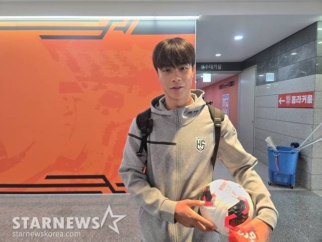 수원FC전에서 만난 화성FC 박재성. /사진=이원희 기자