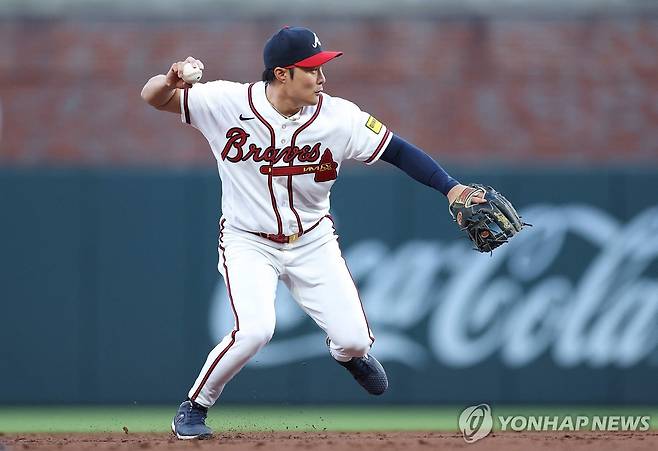 13일(한국시간) 시카고 컵스전에서 출전한 애틀랜타 브레이브스 김하성 [게티이미지/AFP=연합뉴스]