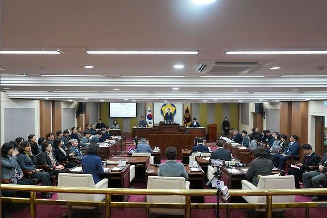 지난 1월 29일 포천시의회에서 제190회 임시회 제7차 본회의가 열리고 있다. 사진=포천시의회