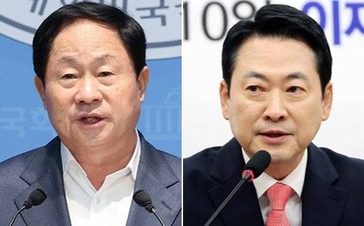 주광덕 국민의힘 남양주시장 예비후보(왼쪽)와 장동혁 당 대표.(사진=연합뉴스)
