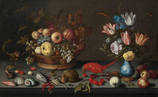 발타사르 판 데르 아스트의 ‘과일, 꽃, 조개껍데기’. ⓒToledo Museum of Art