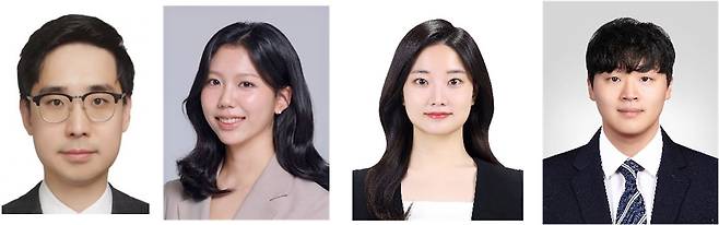 왼쪽부터 경희대 의과대학 연동건 교수, 최유진 학생, 김현지 연구원, 박재유 책임연구원.
