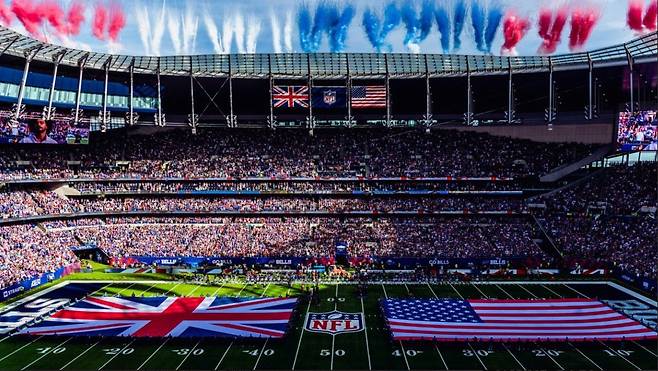 지난해 10월 영국 런던 토트넘 홋스퍼 스타디움에서 열린 NFL 런던시리즈. NFL