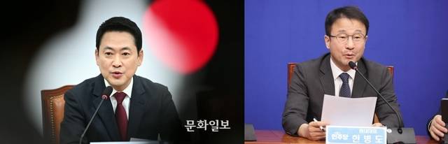 장동혁(왼쪽) 국민의힘 대표와 한병도 더불어민주당 원내대표. 문화일보·연합뉴스
