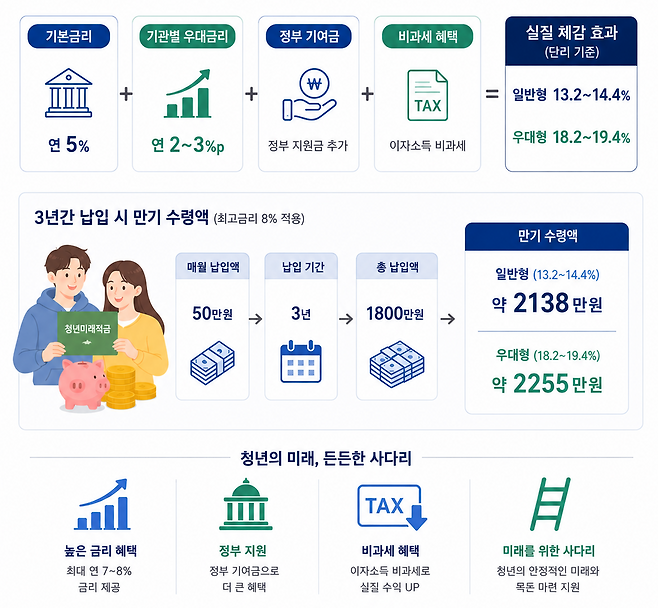 청년미래적금 한눈에 보기.(AI 기반 편집 이미지)
