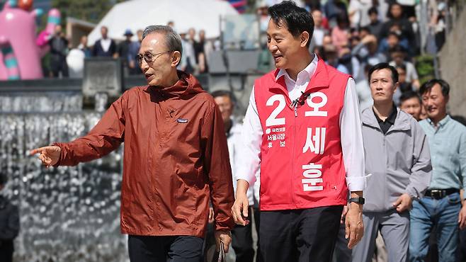 이명박 전 대통령, 오세훈 국민의힘 서울시장 후보