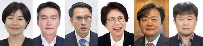 ▲ 보건복지부 1차관에 현수엽 복지부 대변인(왼쪽부터), 관세청장에 이종욱 관세청 차장, 새만금개발청장에 문성요 전 국토부 기획조정실장, 지속가능발전국가위원장에 홍미영 새로운일상을여는사람들 이사장, 국민생명안전위원회 부위원장에 백종우 경희대 의대 교수, 국가도서관위원장에 김기영 연세대 문헌정보학과 교수 임명 [연합뉴스]