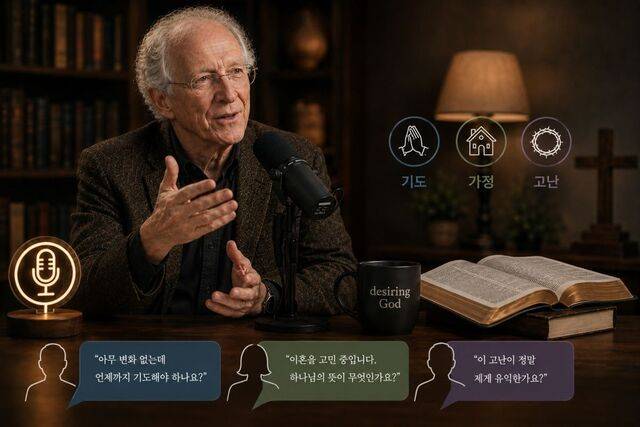 존 파이퍼 목사가 성도들의 질문에 답하는 모습을 형상화한 이미지. 챗GPT