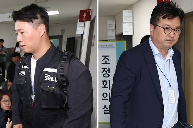 삼성전자 대표교섭위원인 김형로 부사장(오른쪽 사진)과 최승호 초기업노조 삼성전자지부 위원장(왼쪽 사진). [연합뉴스]