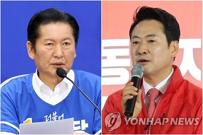 더불어민주당 정청래 대표(왼쪽)와 국민의힘 장동혁 대표 [촬영 배재만·이동해]