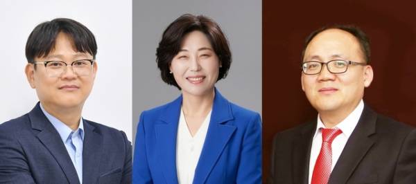 ▲ 민주당 박승찬·임은성 후보, 국민의힘 김재년 후보./중앙선거관리위원회 제공