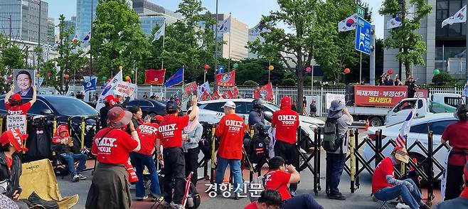 5월 9일 서울 광화문에서 윤 어게인 집회가 열리고 있다. 문광호 기자