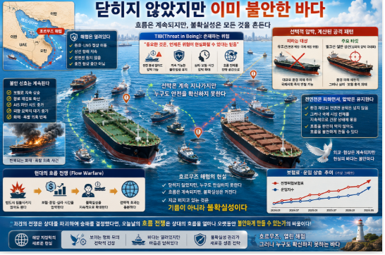 닫히지는 않았지만 불안한 바다에 대한 상상도. 김태준 한반도안보문제연구소장 AI 그림