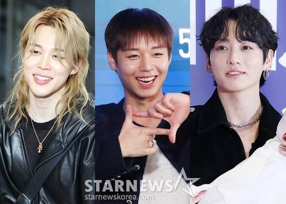지민, 박지훈, 정국(왼쪽부터)  /사진=스타뉴스