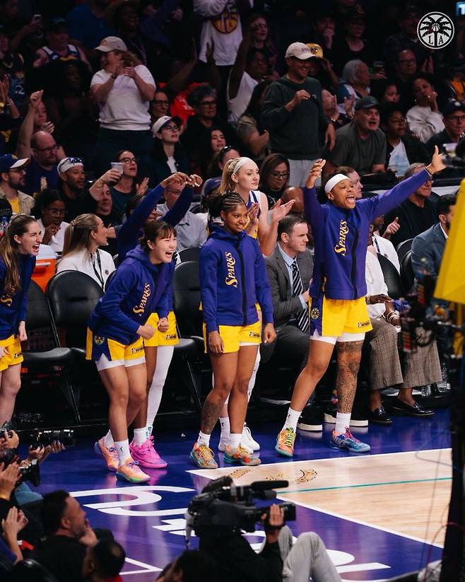 [서울=뉴시스] 미국여자프로농구(WNBA) 로스앤젤레스(LA) 스파크스의 박지현. (사진=LA 스파크스 SNS 캡처) 2026.05.18. photo@newsis.com *재판매 및 DB 금지
