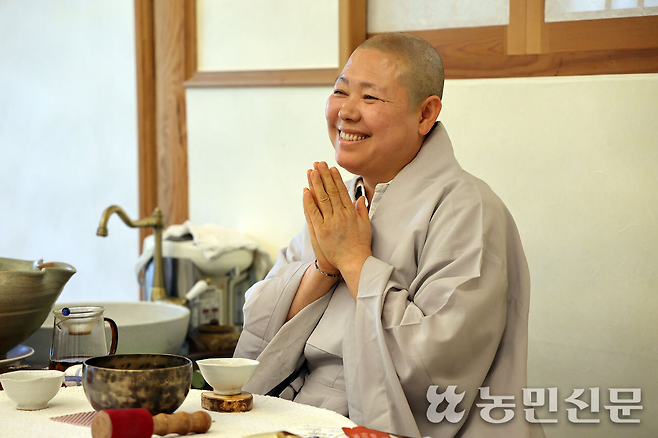 세종 영평사 명상을 담당하는 혜안스님. 세종=김도웅 프리랜서 기자
