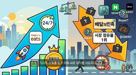쿠팡이츠가 24시간 배달을 시작했다. /사진=생성형AI